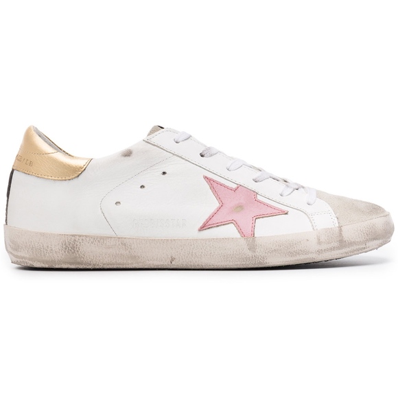 golden goose sneakers with pink star